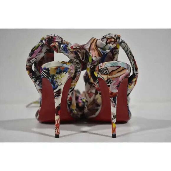 Christian Louboutin Sandale Du Desert 100 OH Xtian Lace Up Sandal Heel Pump 37.5 - Picture 8 of 9